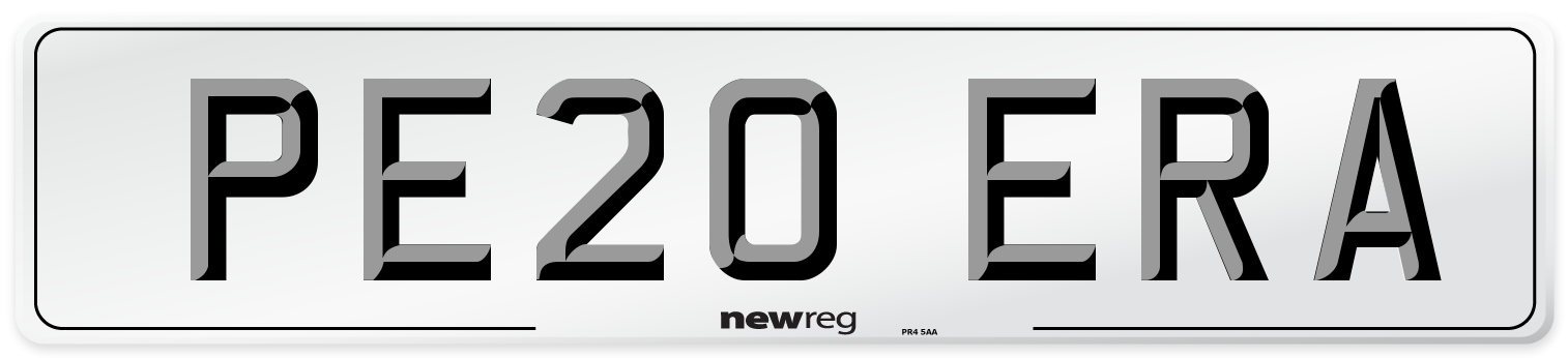PE20 ERA Number Plate from New Reg